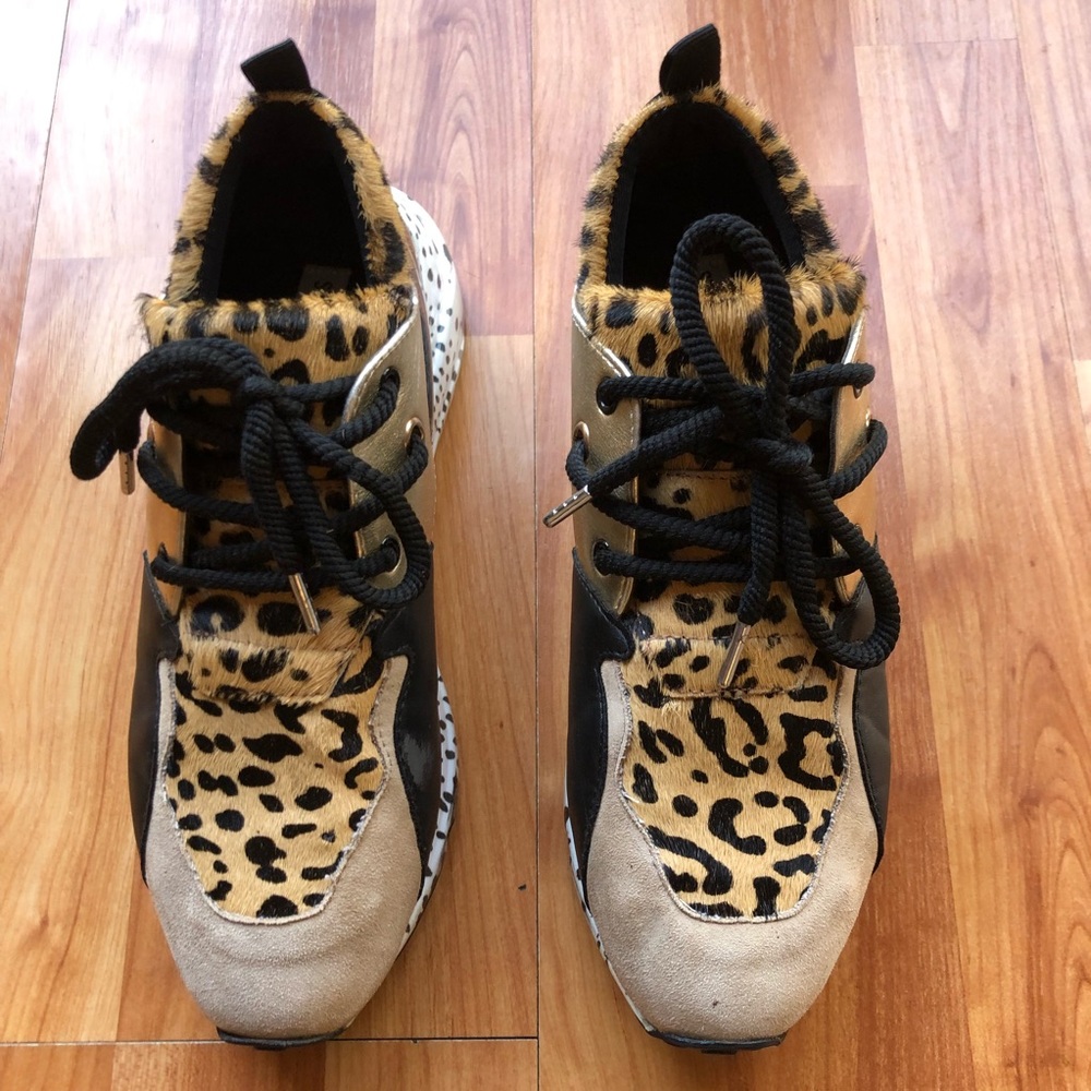 Steve Madden Cliff Chunky Women's Leopard Mix Sneakers Size 9